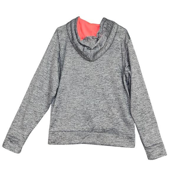 Under Armour Big Logo Hoodie Sweatshirt Large Gray Black Semi Fitted - Picture 2 of 8